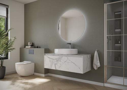 Тумба под раковину Sancos Stone ST120SV 120х50х40 подвесная цвет белый - фото 3